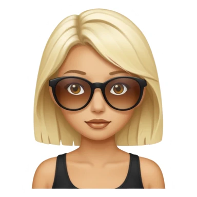 White blonde haired girl with tanned skin and sunglasses sticker