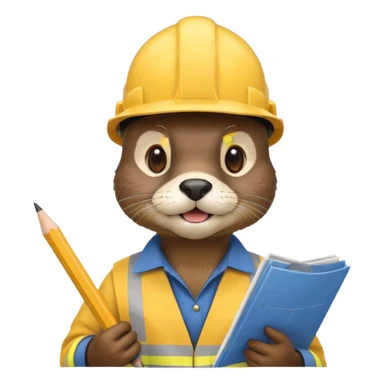 coastal engineer otter  sticker