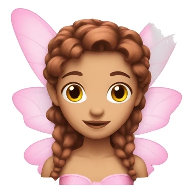 pink fairy with brown hair sticker
