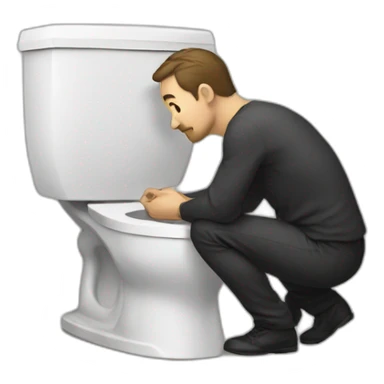 man on a squat toilet sticker