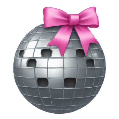 Disco ball with pink bow  sticker