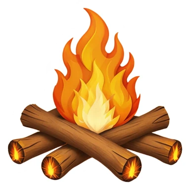 Campfire and wool felt texture sticker