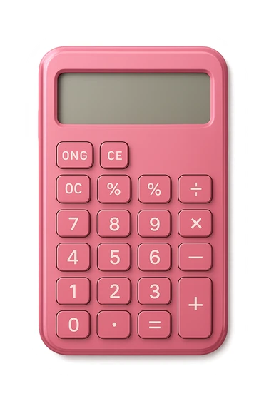pink calculator, modern, glossy sticker