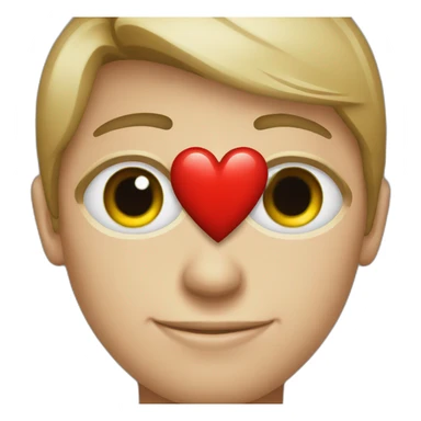 Young businessman eye red Heart  sticker