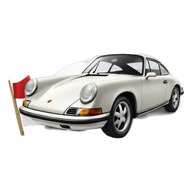 a porsche car with a hungarian flag sticker