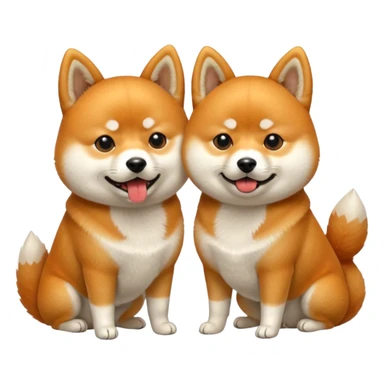 Two Shiba Inus, one is orange the other white, visibly arguing sticker