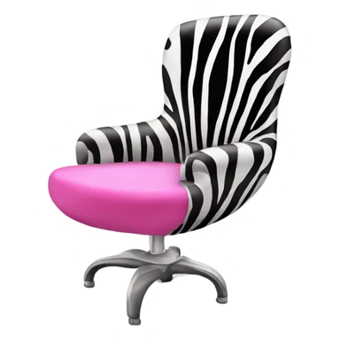 High heel shoe chair in zebra and pright pink  sticker