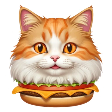 Cat eating a burger sticker