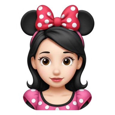 A girl wearing disney Minnie mouse hairband  sticker
