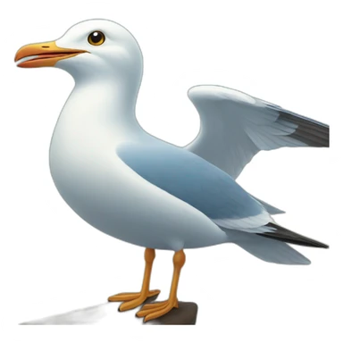 Flying Light blue sea bird seagull sticker
