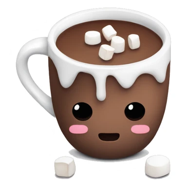 Hot chocolate in mug with marshmallows sticker
