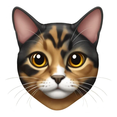 Tortie cat with a split face  sticker