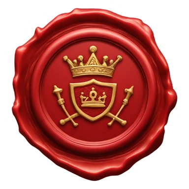 king wax seal red circle sticker