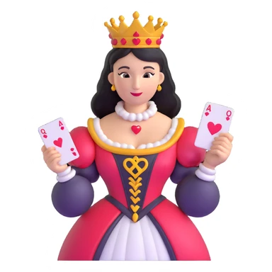 Queen of Hearts from Alice in Wonderland, holding a playing card sticker