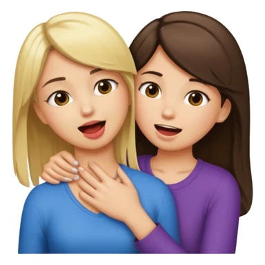 blond girl biting brunette girls neck sticker