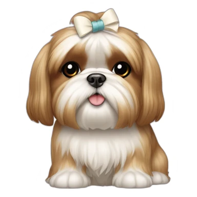 Dog Shih Tzu with a bow on head full-body sticker
