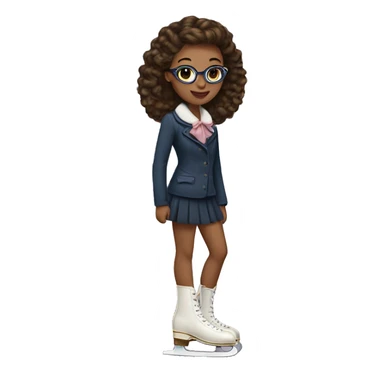 Ice skate coquette preppy sticker