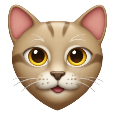 Heart with a cat's face inside sticker