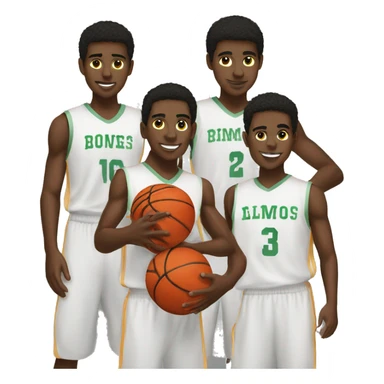 3 boys basketball players  sticker