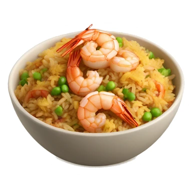 Spicy shrimp fried rice in a bowl sticker