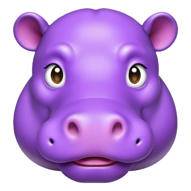 Purple hippo sticker