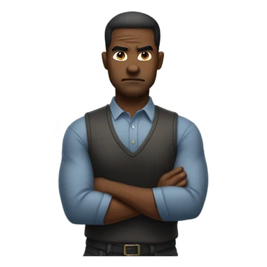 Annoyed face arms crossed sticker