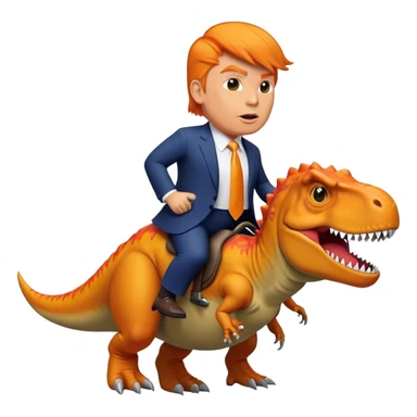 Donald Trump riding wild T-rex sticker