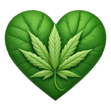 Animated weed leaf heart sticker
