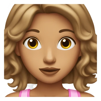 a tanned girl with brown medium hair and light pink lips sticker