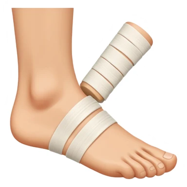 foot with bandage and pain lines sticker