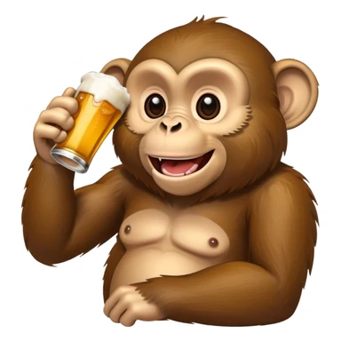 monkey drinking beer sticker