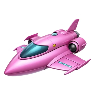 pink spaceship  sticker