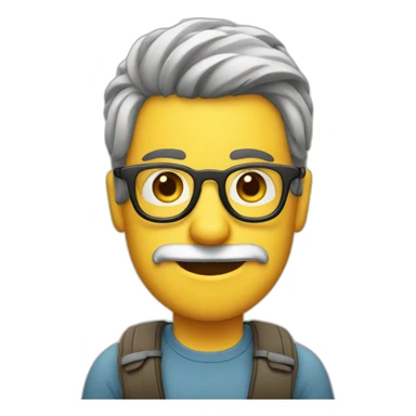 person mit bart , brille, und mütze sticker