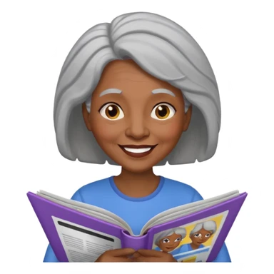 old black woman read magazine sticker