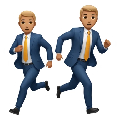 businessman picking running, face direct to camera sticker