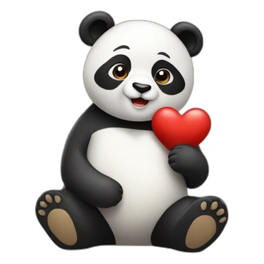 panda avec coeur sticker