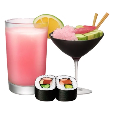 Sushi and pink cocktail  sticker