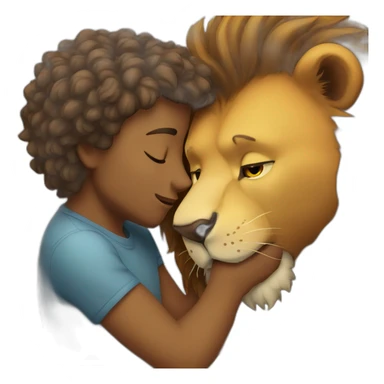 Lion Kiss bear sticker