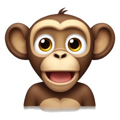 monkey with hands by his ears  sticker