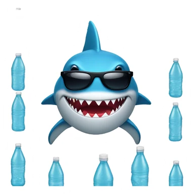 Shark with a Gatorade bottle band wearing sunglasses sticker