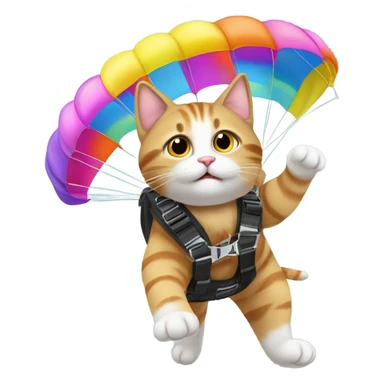 Cat parasailing  sticker