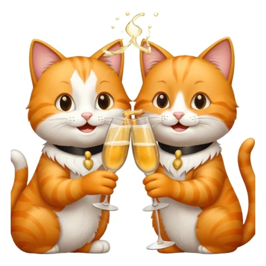 2 happy cats drinking champagne sticker