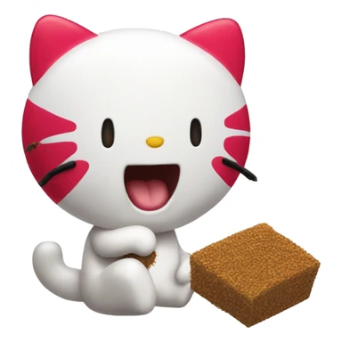 Hello kitty eating termites sticker