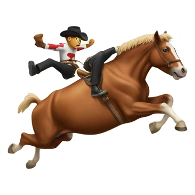 Horse jumping a cow sticker