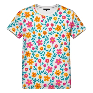 floral pattern graphic tee shirt sticker