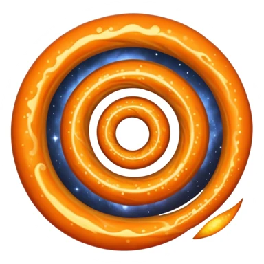 A spiral galaxy that is orange in color sticker