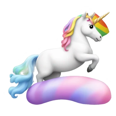 Unicorn sitting on a rainbow  sticker