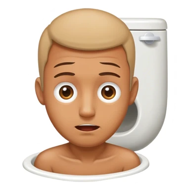 man with his head sticking out of a toilet sticker