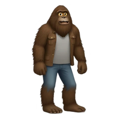 Bigfoot with hands in his pockets sticker