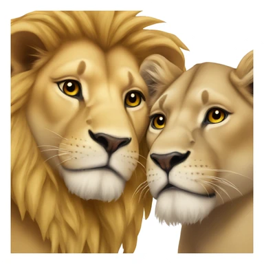 Lion and lioness cuddling  sticker